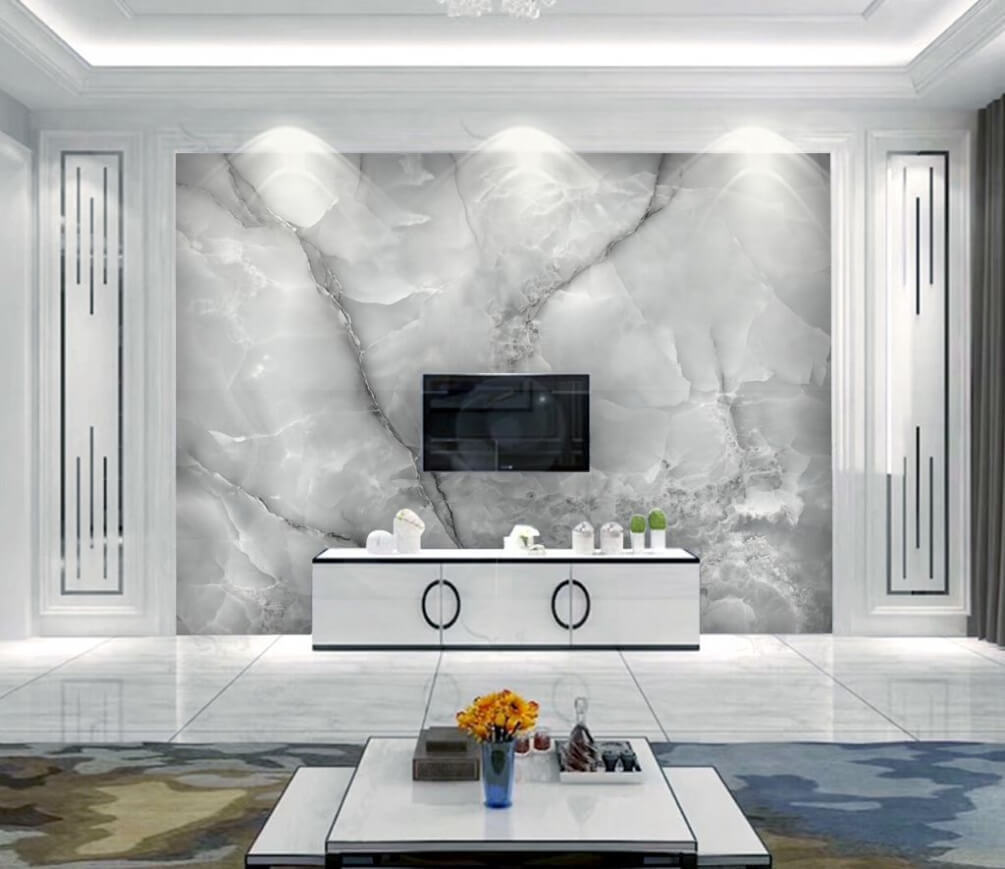 Marmormuster in kühlen Tönen — Interieur 1