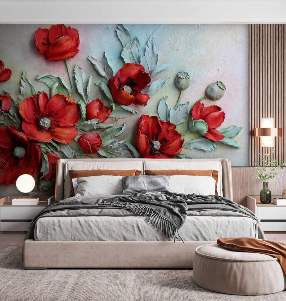 Gemalte rote Mohnblumen — Interieur 2