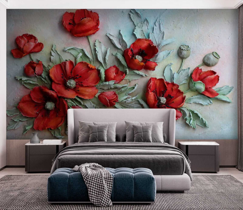Gemalte rote Mohnblumen — Interieur 3