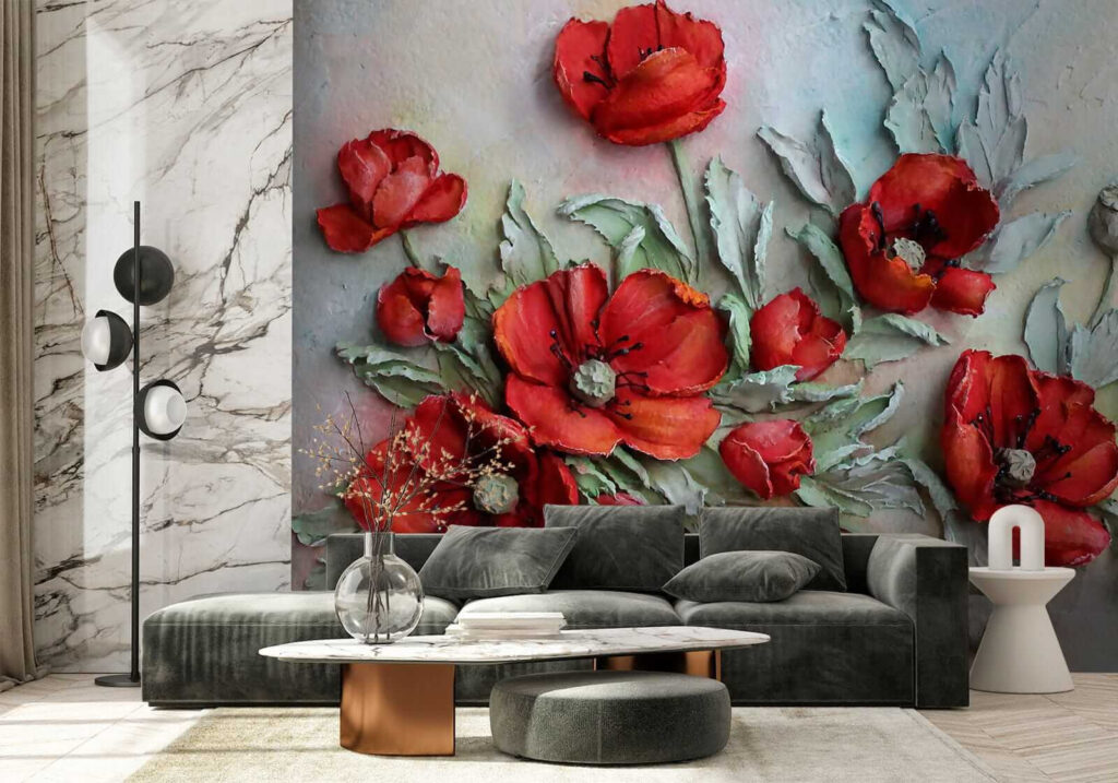Gemalte rote Mohnblumen — Interieur 4