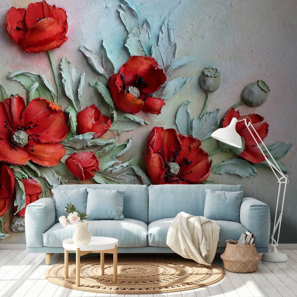 Gemalte rote Mohnblumen — Interieur 5