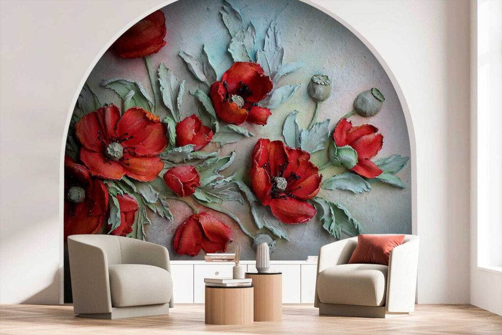 Gemalte rote Mohnblumen — Interieur 6