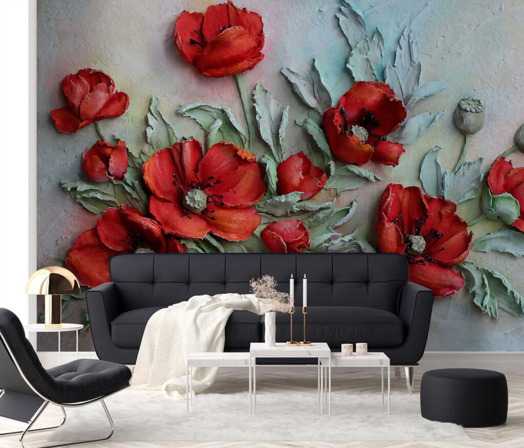 Gemalte rote Mohnblumen — Interieur 7