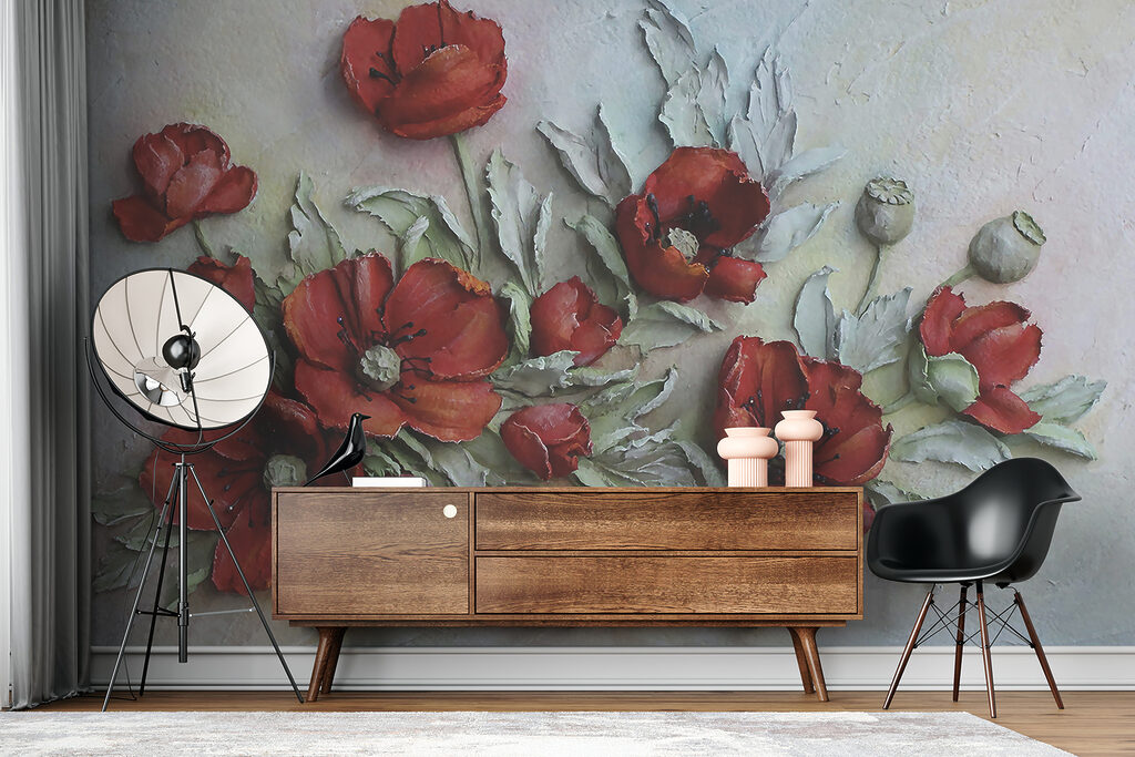 Gemalte rote Mohnblumen — Interieur 11