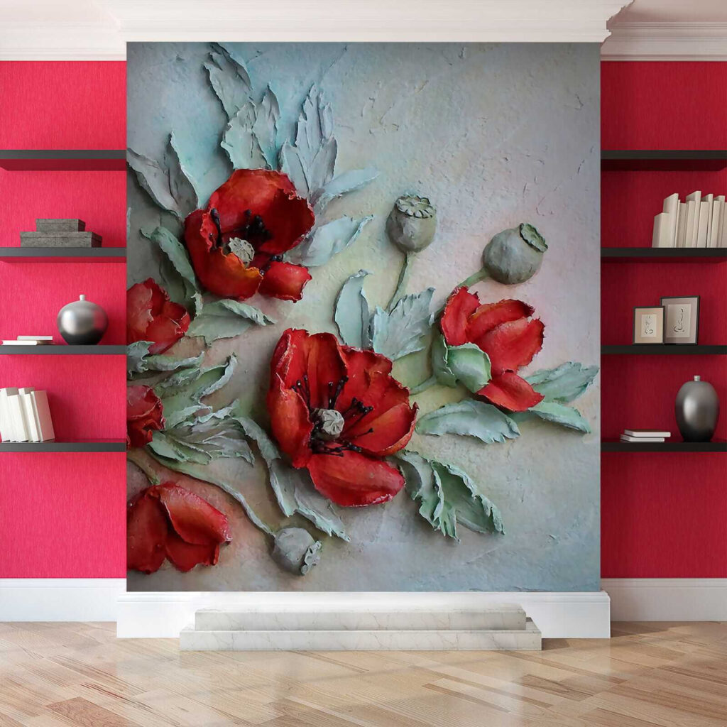 Gemalte rote Mohnblumen — Interieur 8