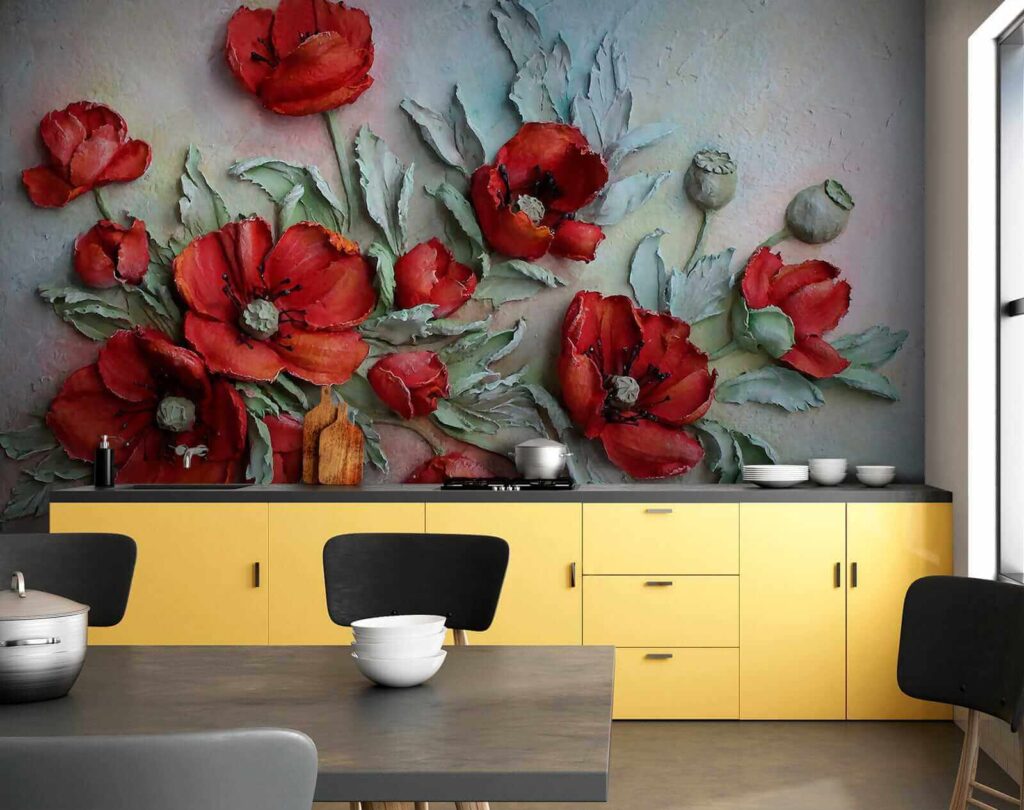 Gemalte rote Mohnblumen — Interieur 9