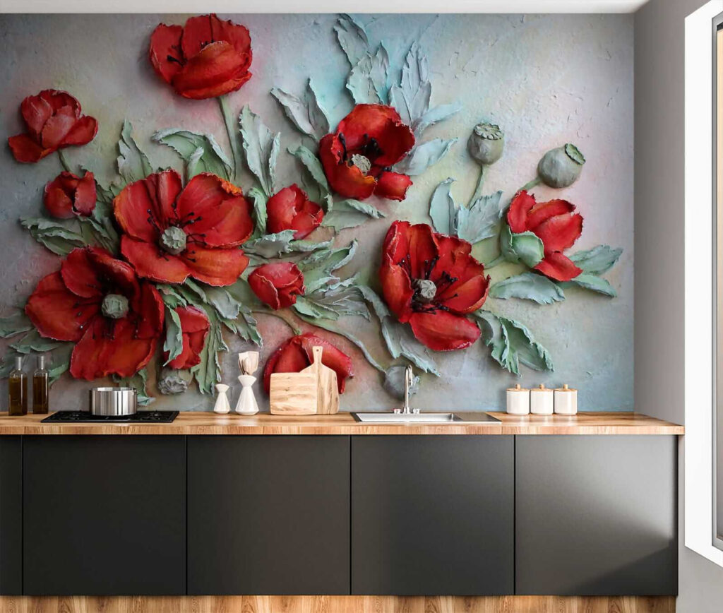 Gemalte rote Mohnblumen — Interieur 10