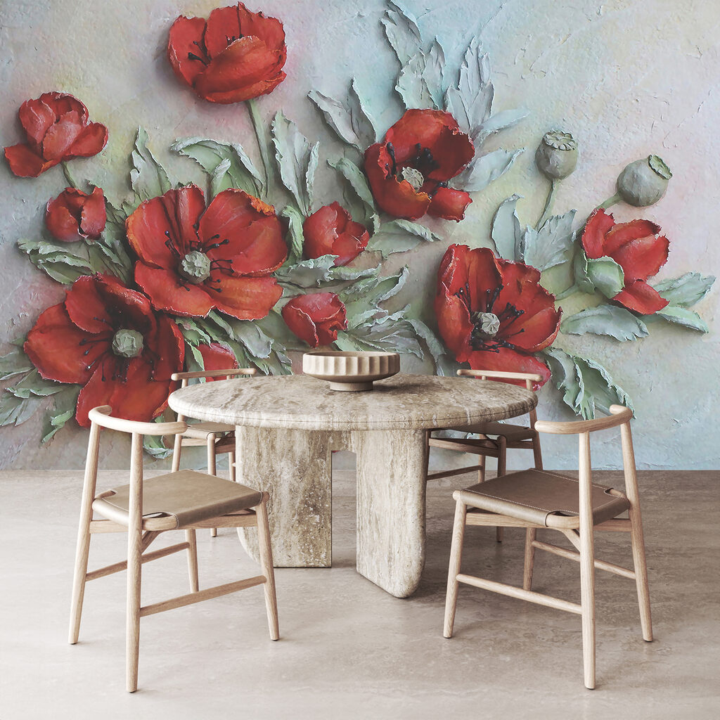 Gemalte rote Mohnblumen — Interieur 12