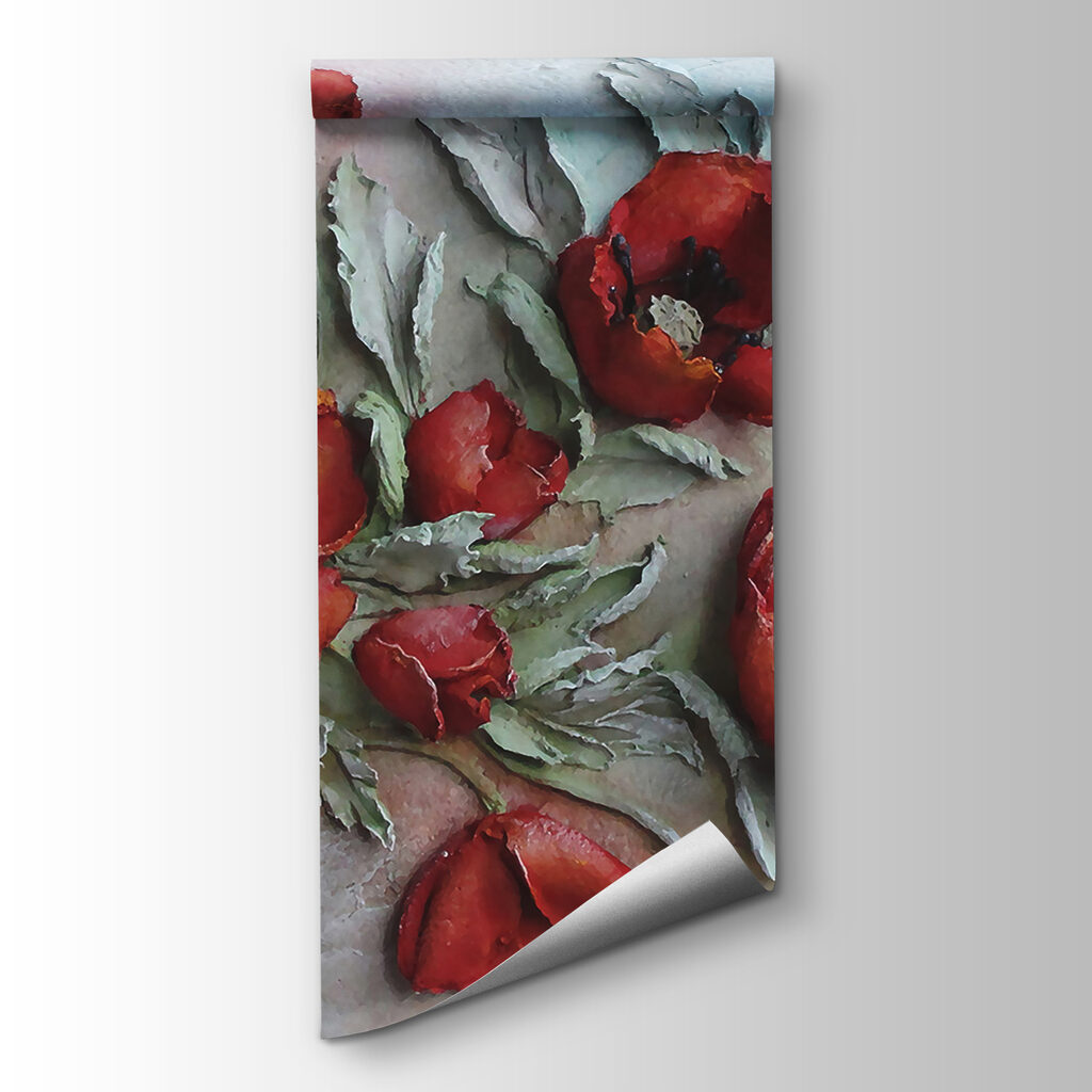 Gemalte rote Mohnblumen — Produktansicht