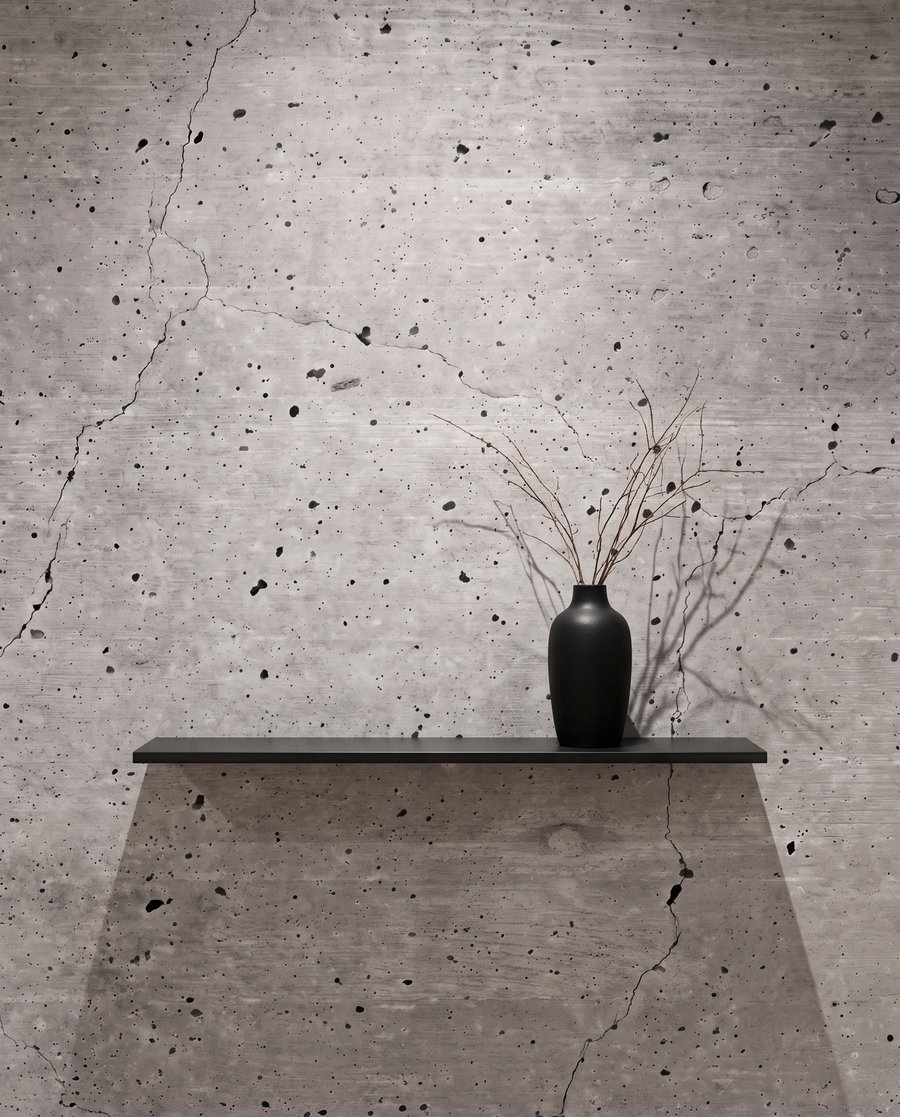 Betongrau mit feinen Spuren — Detail