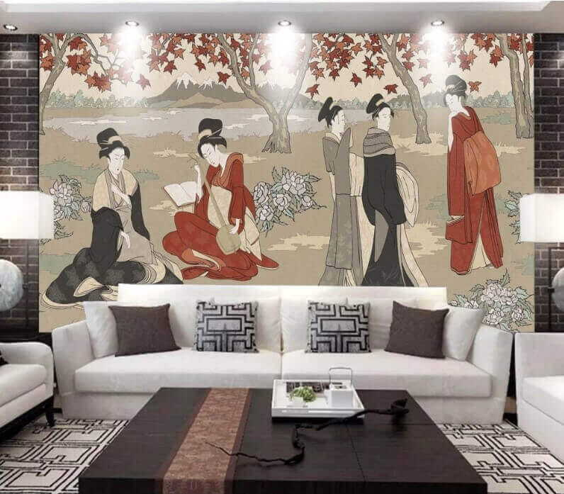 Frauen in japanischer Tracht — Interieur 1