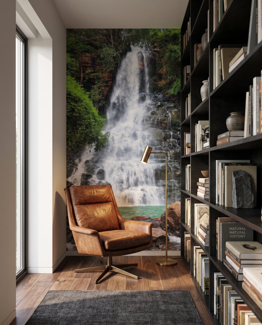 Wasserfall zwischen dunklen Felsen — Interieur 5