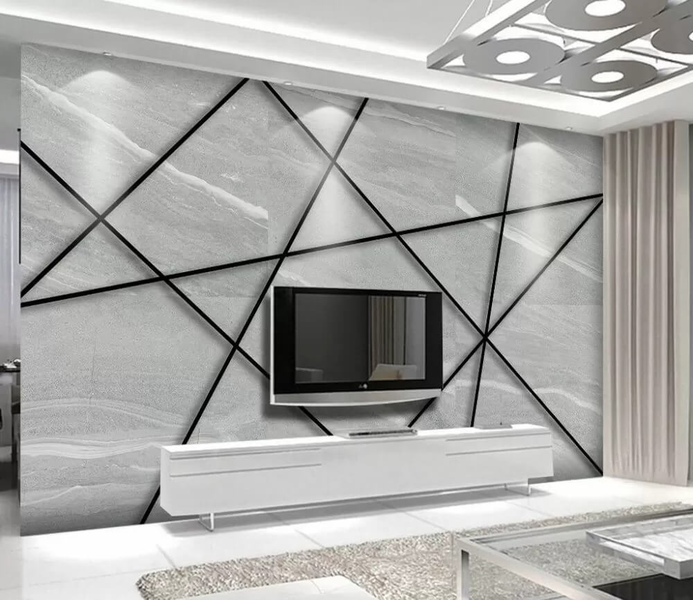 Schwarze Linien auf Grau in einem Interieur