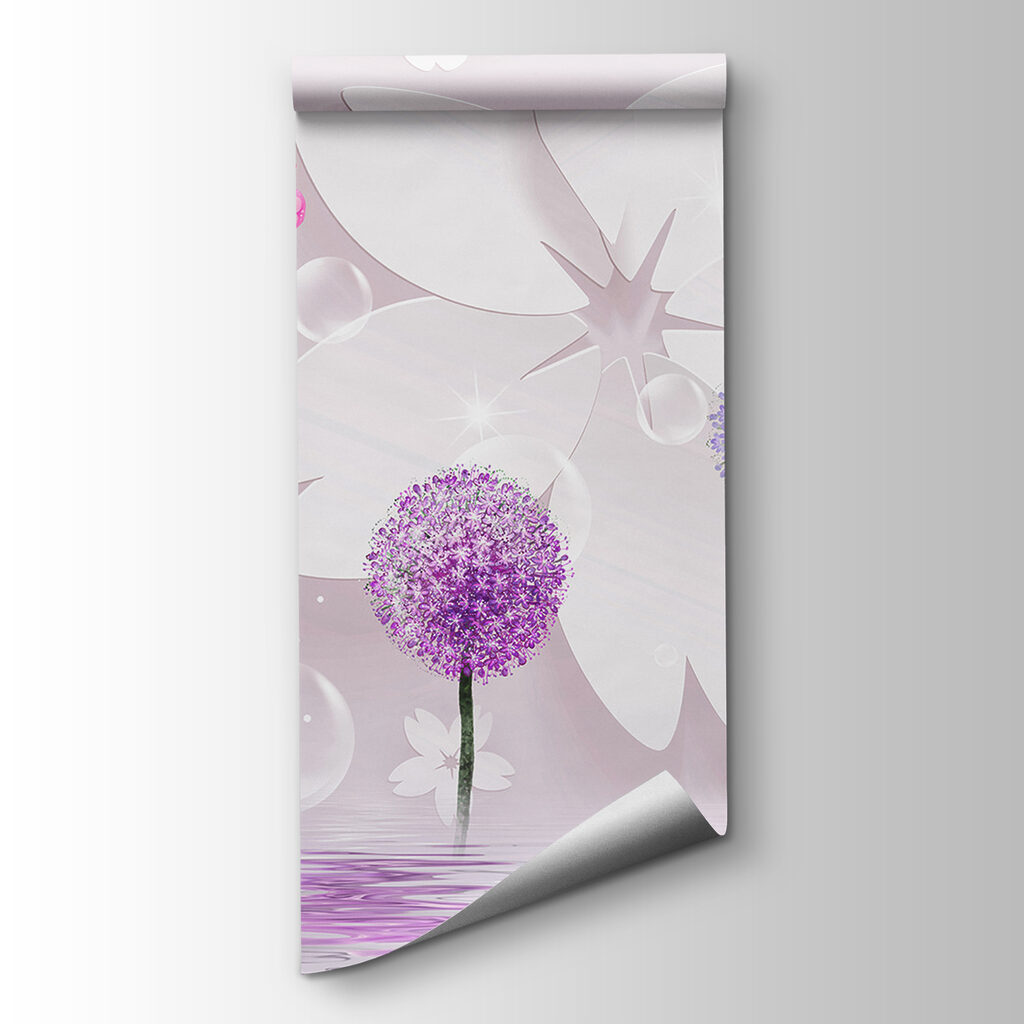 Violette Blüten und Schmetterlinge — Produktansicht