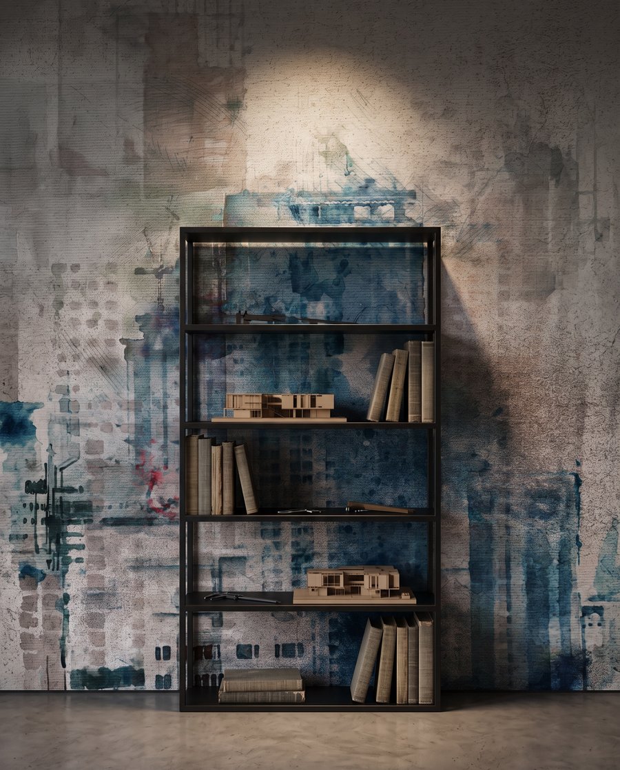 Skyline in grauen Schichten — Interieur 3