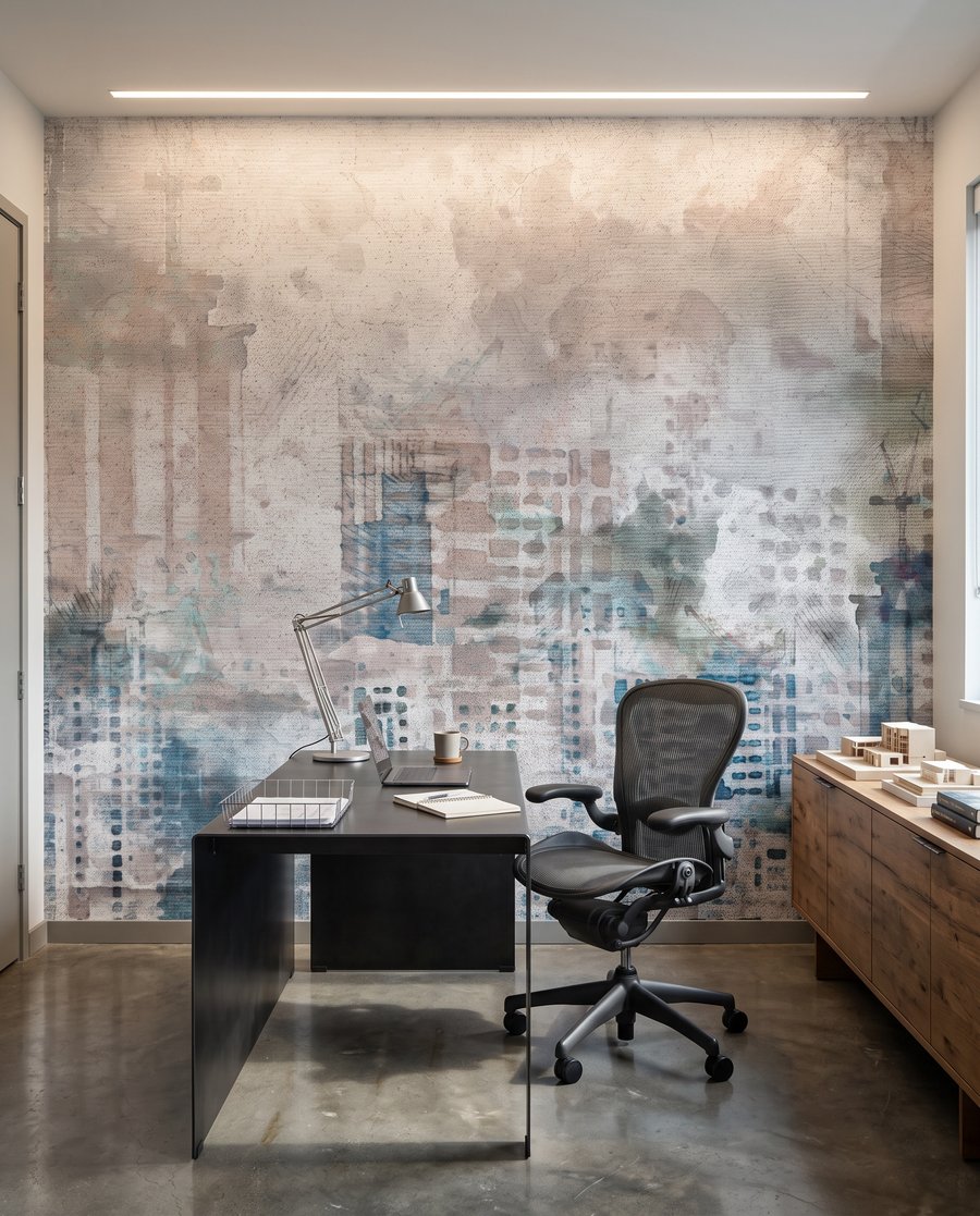 Skyline in grauen Schichten — Interieur 7