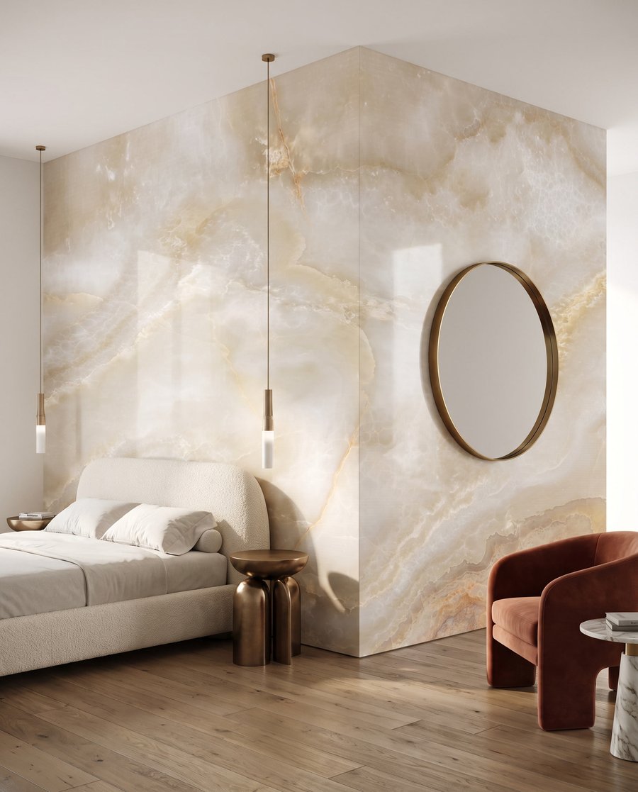 Licht an geschwungenen Adern in einem Interieur