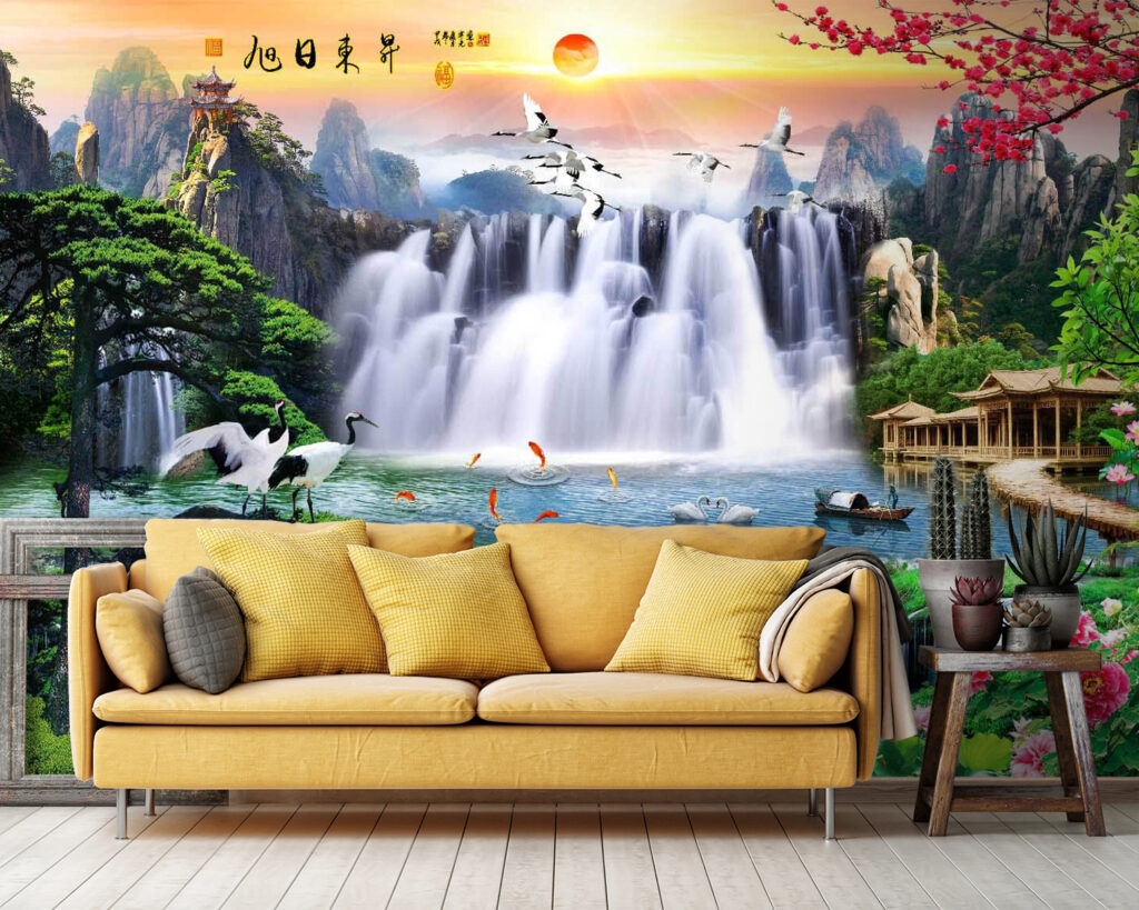 Wasserfälle und blühende Bäume — Interieur 3