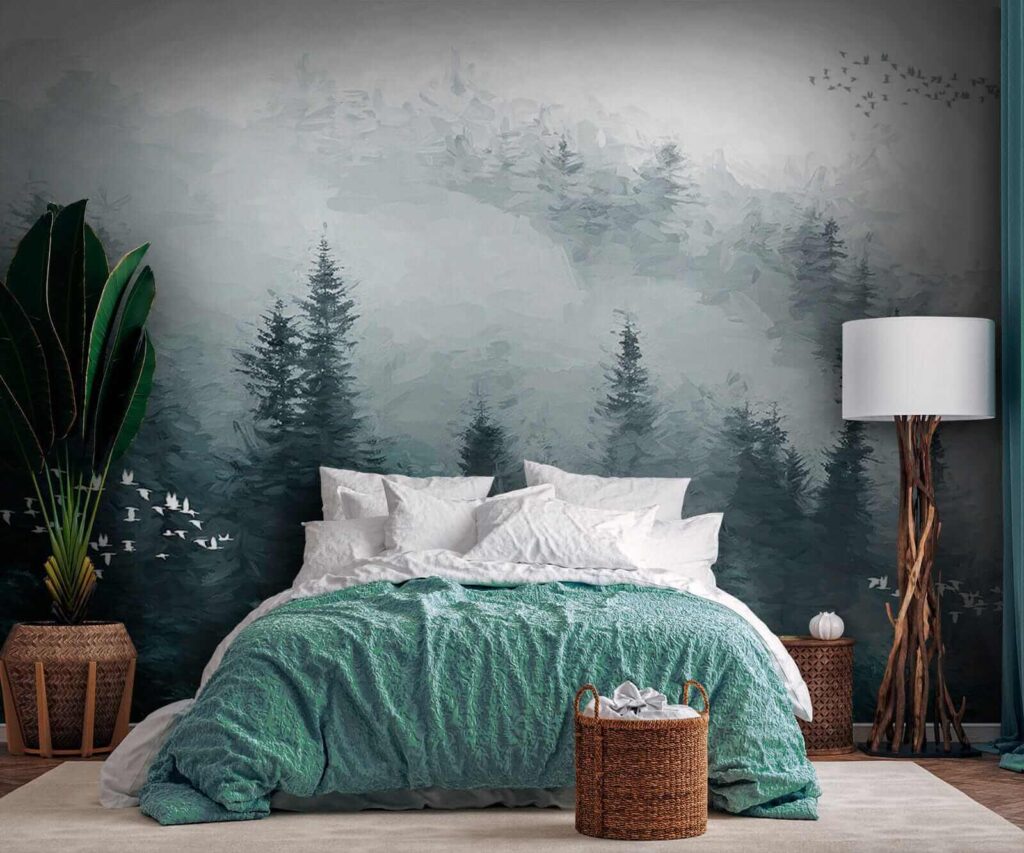 Nebliger Wald mit Vögeln — Interieur 3
