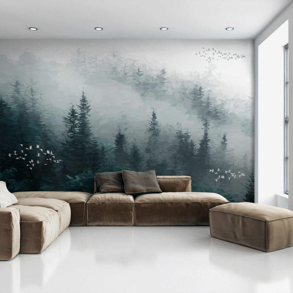 Nebliger Wald mit Vögeln — Interieur 6