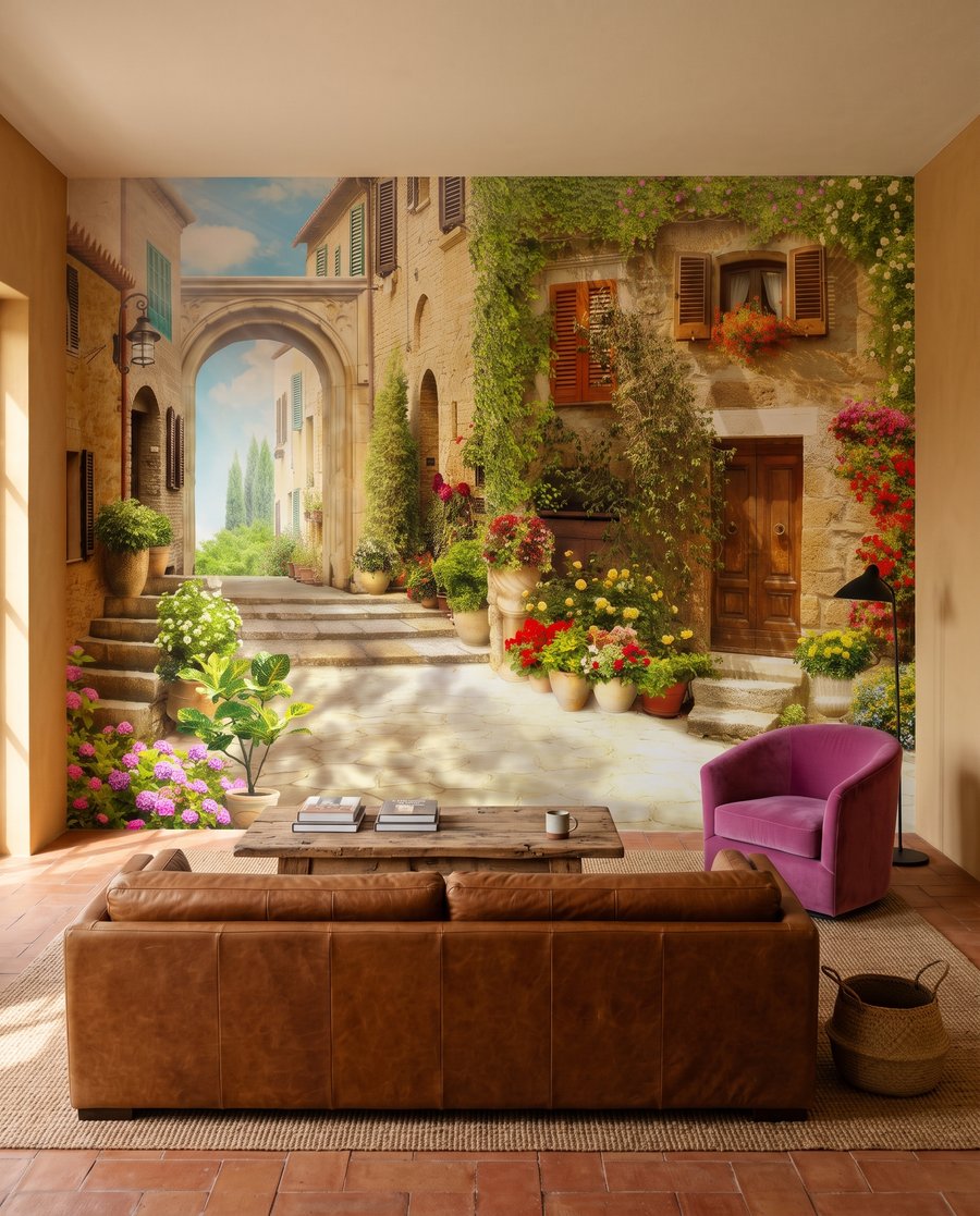 Sonniger Innenhof in einem Interieur