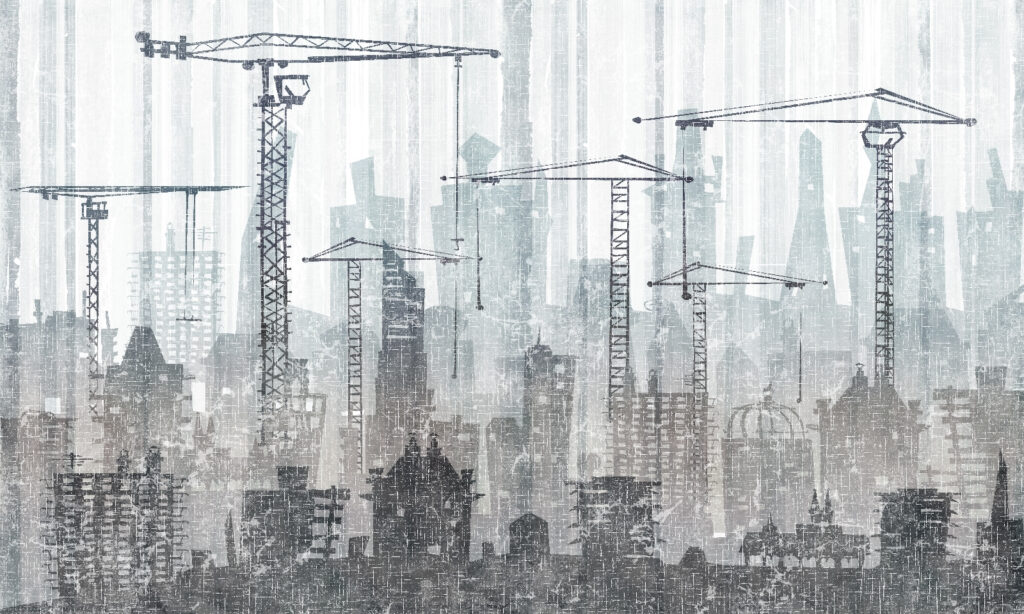 Skyline im Bau — ganzes Design