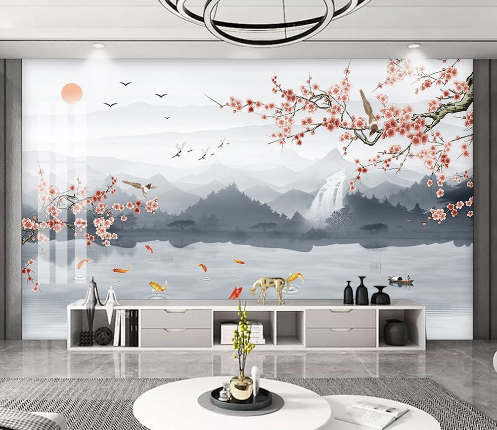 Blütenzweige über dem See — Interieur 1