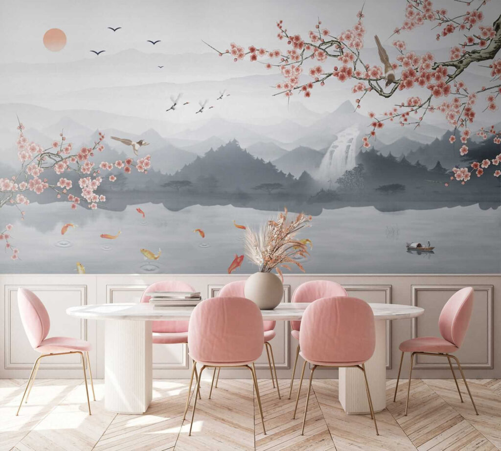 Blütenzweige über dem See — Interieur 3