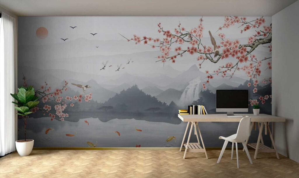 Blütenzweige über dem See — Interieur 5