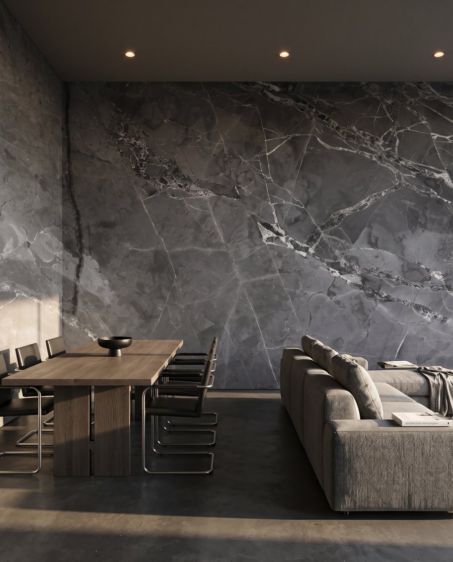 Grau mit tiefen Adern in einem Interieur