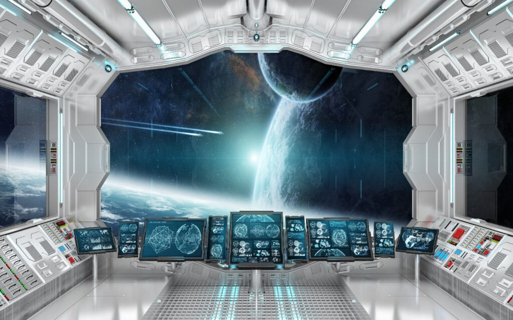Blick aus dem Raumschiff — ganzes Design