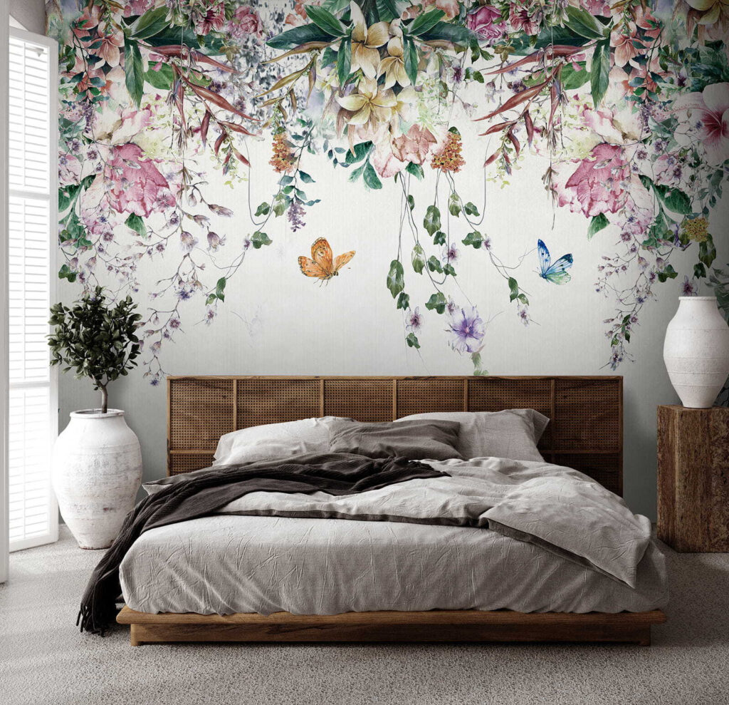 Blumengirlanden mit Schmetterlingen — Interieur 2