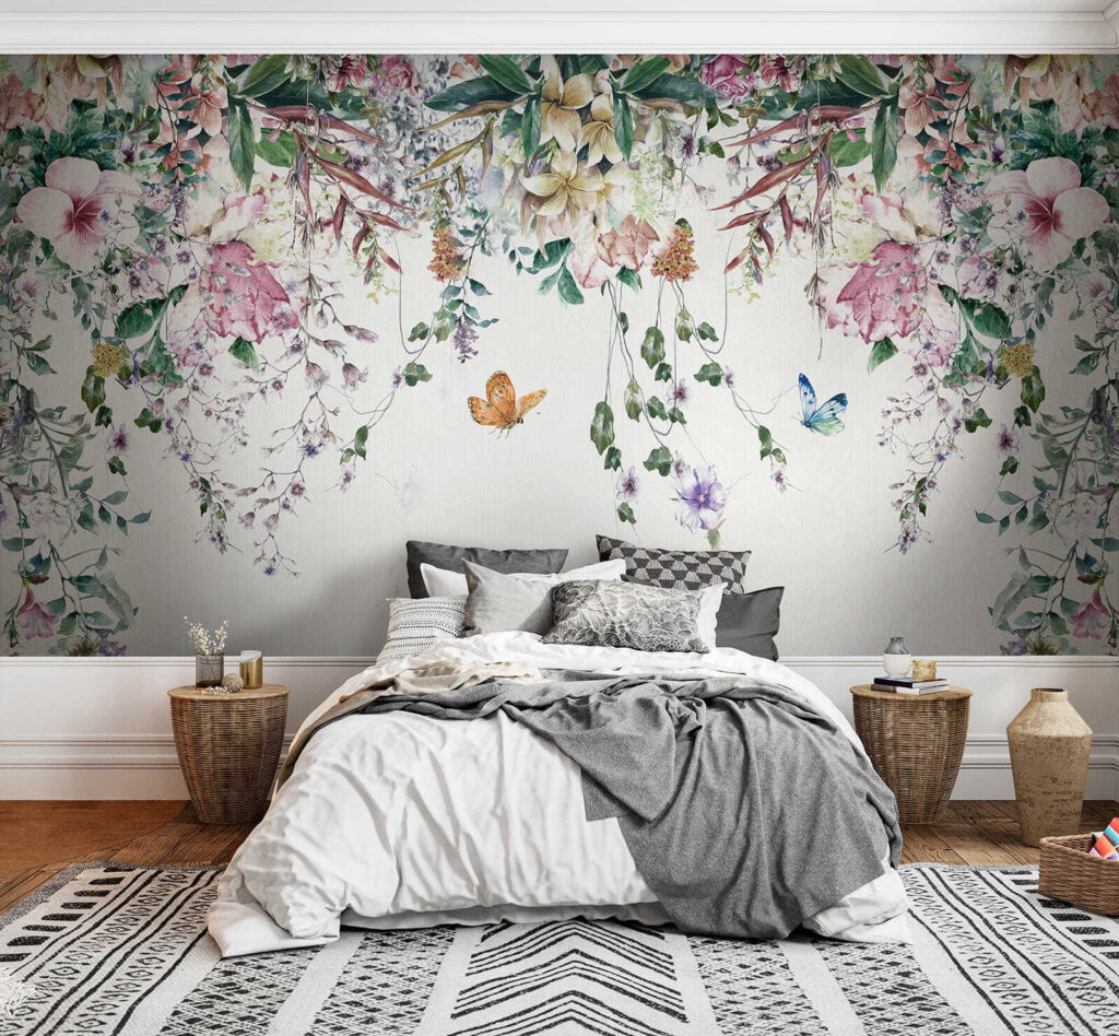 Blumengirlanden mit Schmetterlingen — Interieur 3