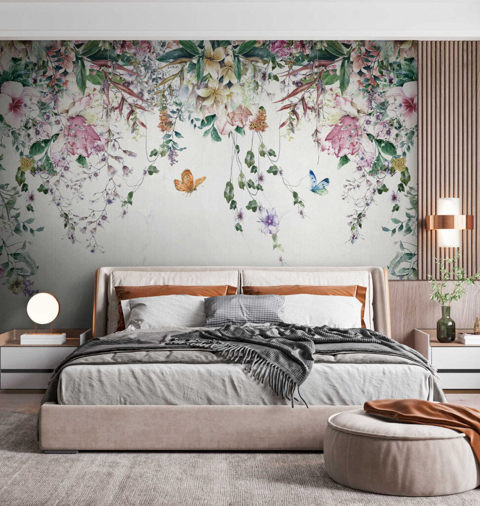 Blumengirlanden mit Schmetterlingen — Interieur 5