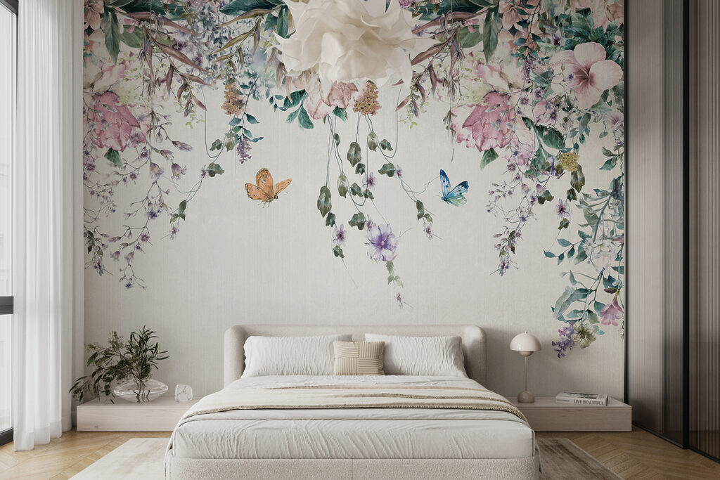 Blumengirlanden mit Schmetterlingen — Interieur 10