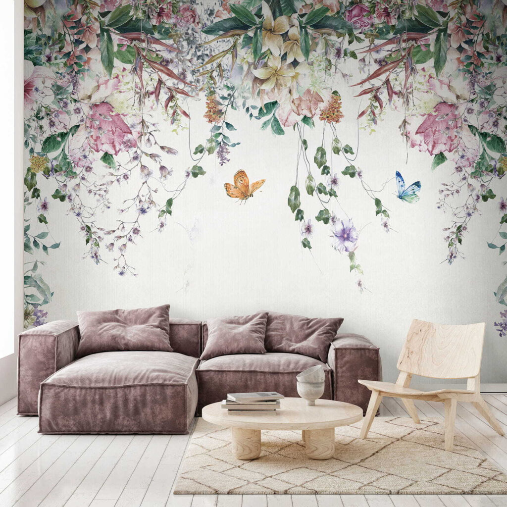 Blumengirlanden mit Schmetterlingen — Interieur 6