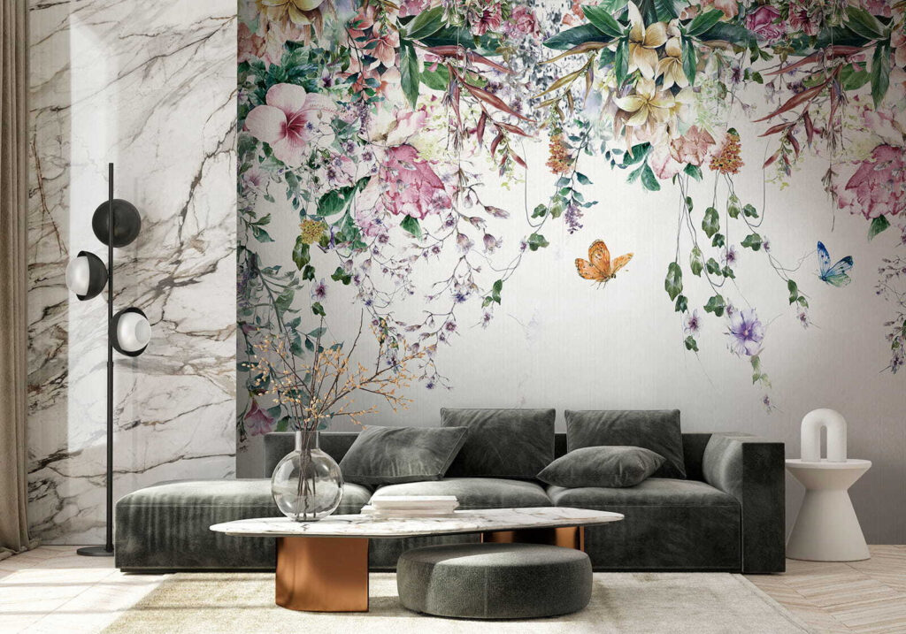 Blumengirlanden mit Schmetterlingen — Interieur 7