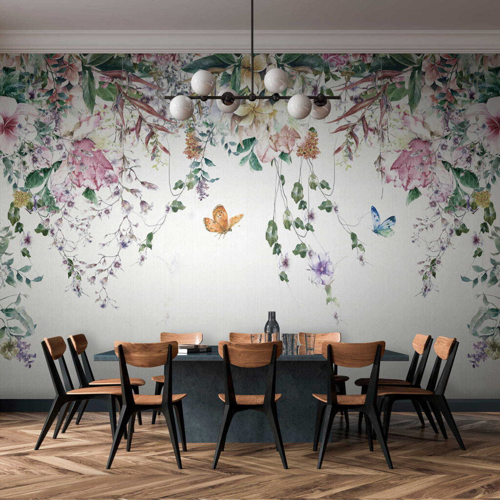 Blumengirlanden mit Schmetterlingen — Interieur 9