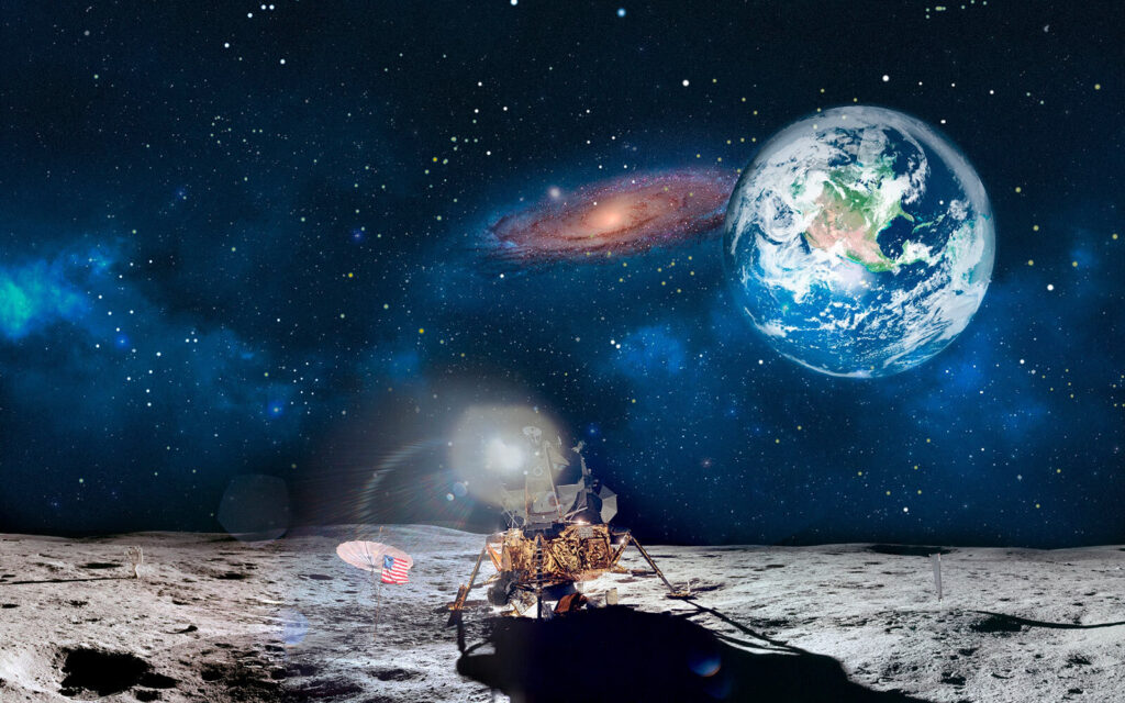 Die Erde vom Mond — ganzes Design