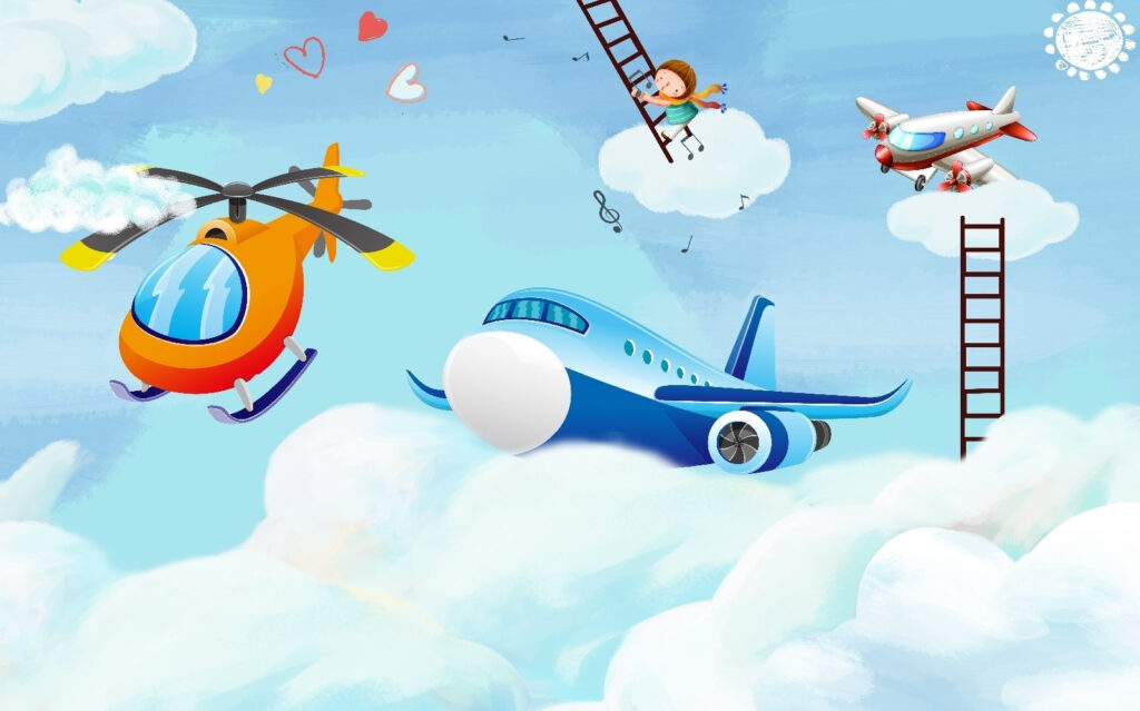 Flugzeuge am Himmel — ganzes Design