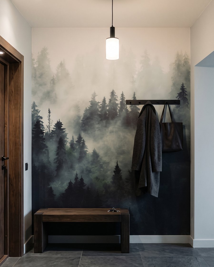 Nadelbäume im dunklen Nebel — Interieur 7
