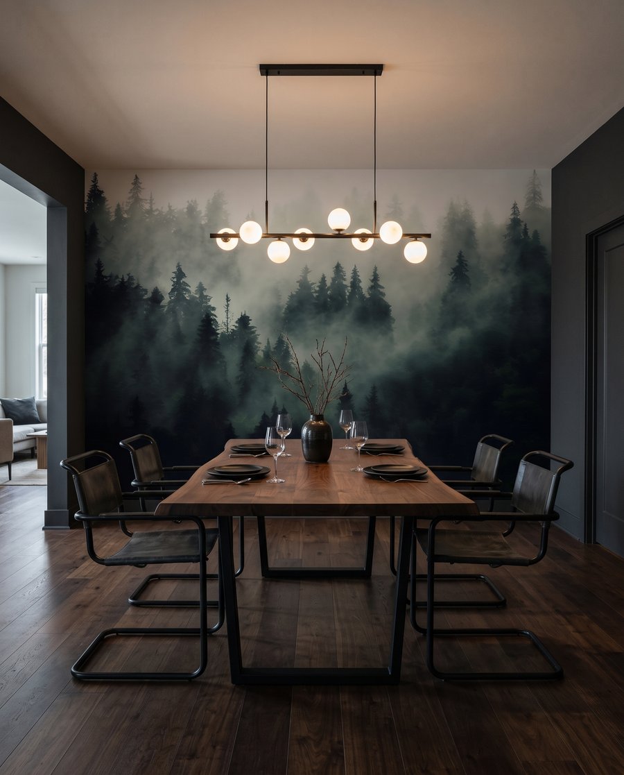 Nadelbäume im dunklen Nebel — Interieur 8