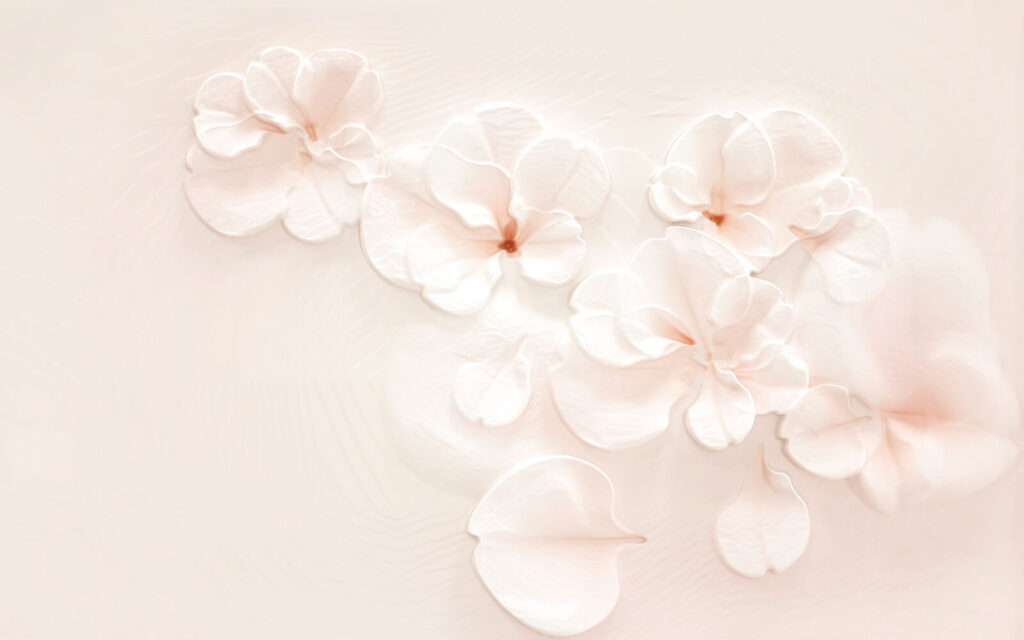 Blüten mit Reliefschatten — ganzes Design