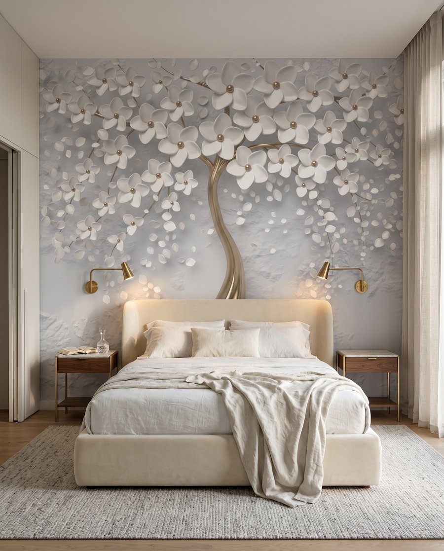 Weiße Blüten, goldener Stamm — Interieur 2