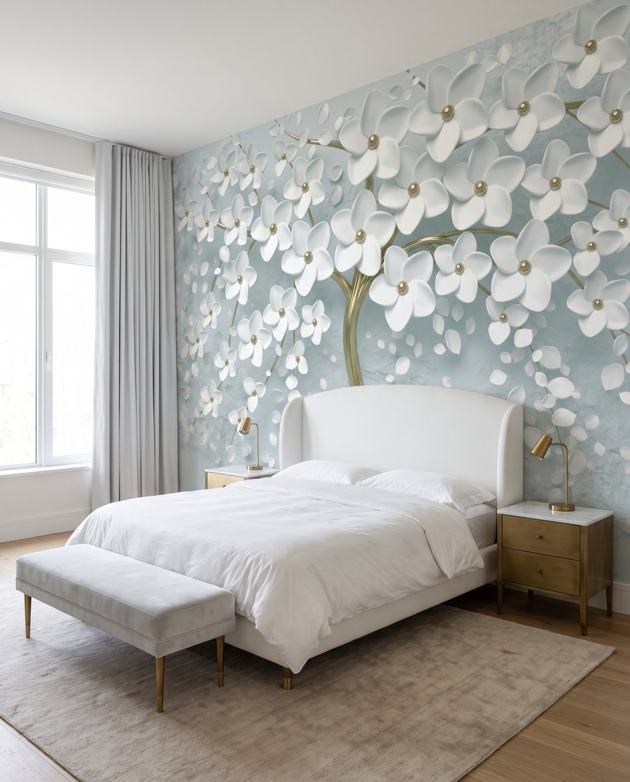 Weiße Blüten, goldener Stamm — Interieur 2
