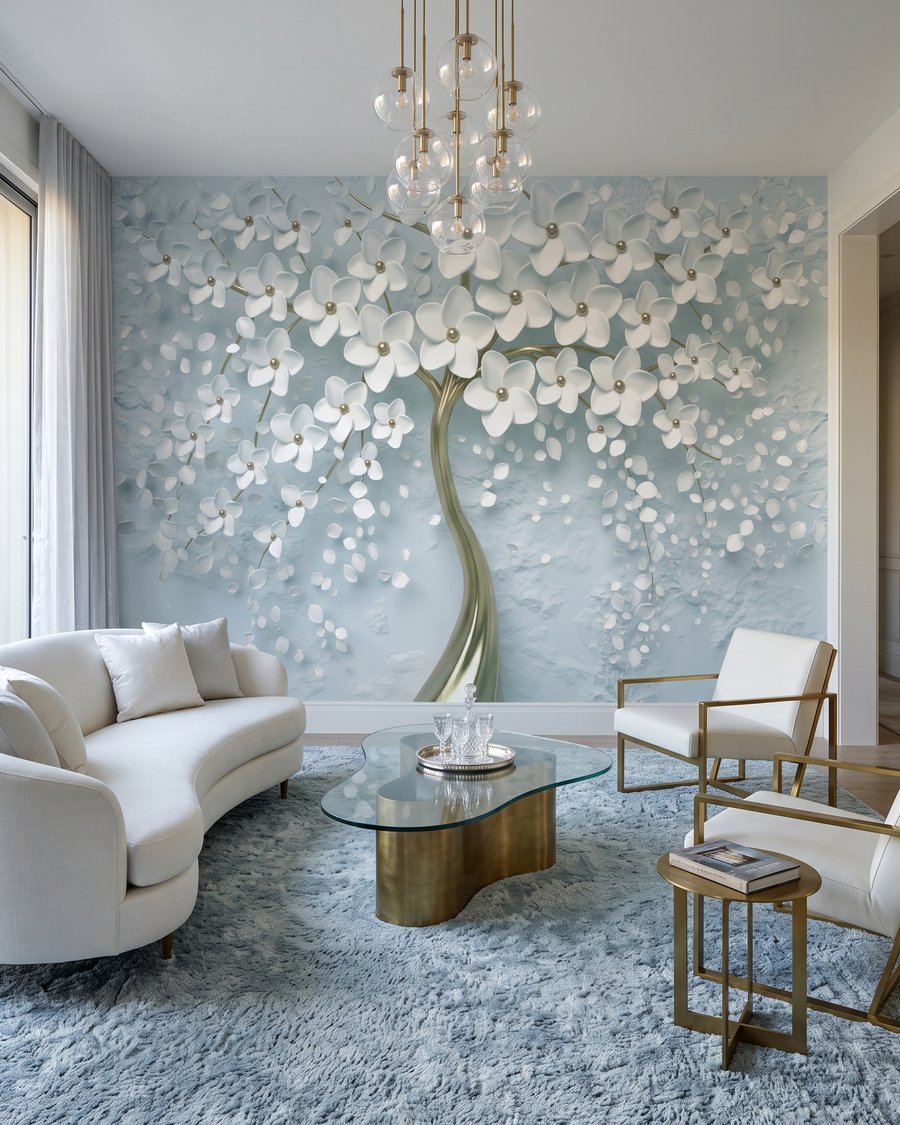 Weiße Blüten, goldener Stamm — Interieur 1