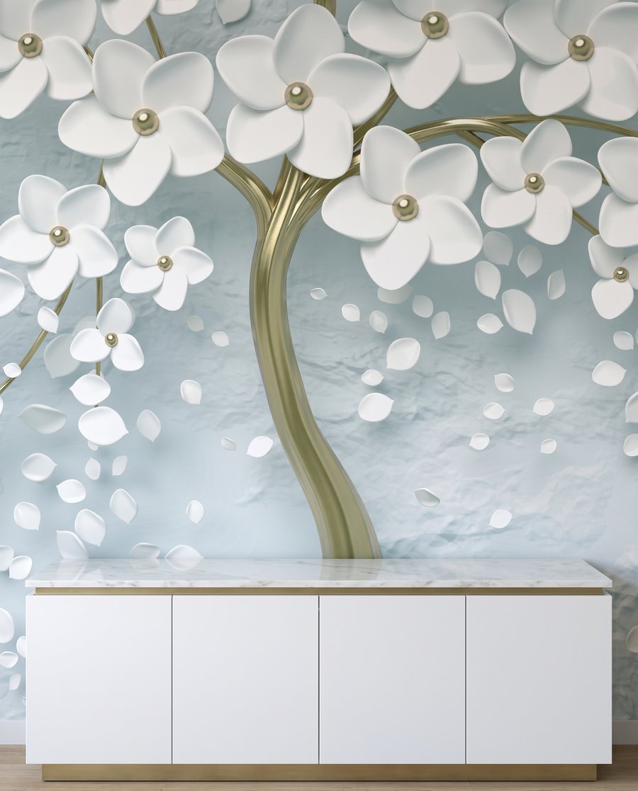 Weiße Blüten, goldener Stamm — Interieur 4