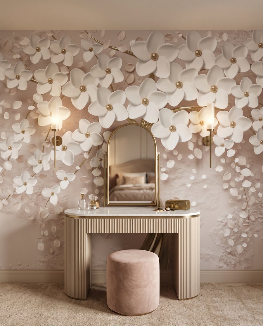 Weiße Blüten, goldener Stamm — Interieur 1
