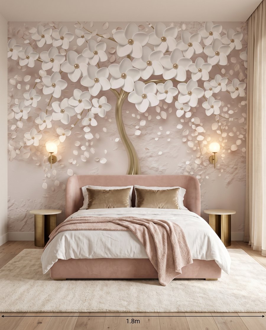 Weiße Blüten, goldener Stamm — Interieur 2