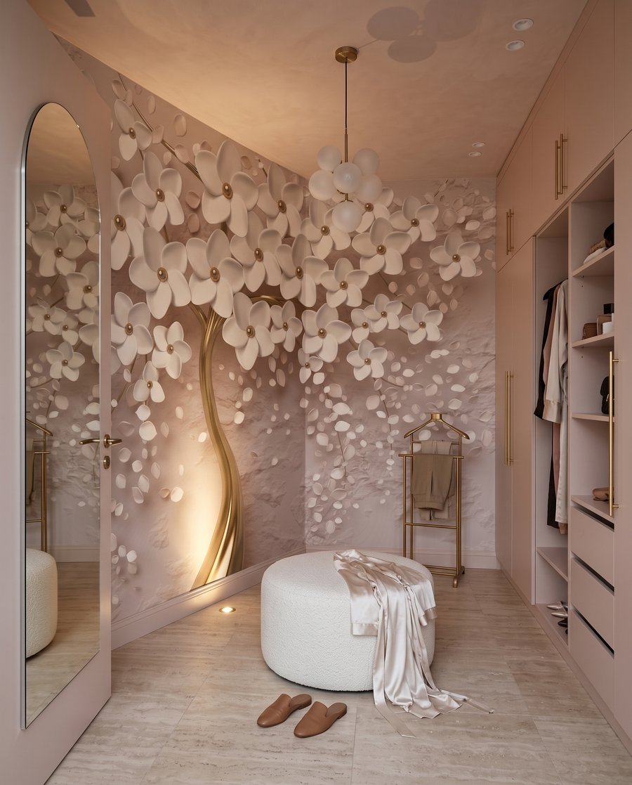 Weiße Blüten, goldener Stamm — Interieur 3